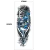 Rey Lobo Cabeza de Lobo Dominante Tatuaje Calcomanía Brazo Conjunto Transfronterizo Calcomanía de Brazo Completo Patrón Grande Calcomanía de Transferencia de Agua Tatuaje