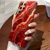 Funda de teléfono de mármol rojo más vendida transfronteriza para Galaxy S24 Ultra, personalizable con logo
