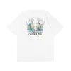 Camiseta de Manga Curta para Casal Amiri Pomba da Paz Tinta Flow Grafite Lettering 230g Série Coleção Estampa Clássica do Logo