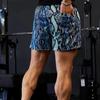 Youangla Casual Americano Moderno Deportivos para Correr Fitness Pantalones Cortos a la Rodilla Pantalones Cortos de Entrenamiento con Estampado de Pitón