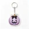 Llavero Acrílico de Halloween Fantasma Murciélago Castillo Botella Mágica Dibujo Animado Colgante para Mochila Regalo Navideño