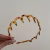 Diadema de Resina con Forma de Ola para Lavado Facial Estilo Coreano para Mujer, Pinza para el Cabello Antideslizante con Dientes para Presión Alta en la Corona