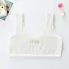 Ropa interior de algodón puro para niñas, estilo fino, adecuada para la etapa de desarrollo, sujetador de algodón puro para niñas de primaria, sujetador deportivo con diseño anti-abulto, chaleco pequeño acolchado