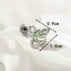 Novos Clipe de Orelha Hensen Fresh Inlaid Verde Menta Oito Corações e Oito Flechas Zircônia High-End Feminino Micro-Inlaid Zircônia