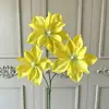 Flores Artificiais de Tecido de Seda Clematis de 3 Cabeças Impressas em 3D para Decorações de Casamento, Flores Artificiais para Chá de Bebê, Arranjo de Cena, Arte Floral e Arranjos de Flores