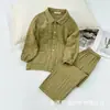 Pijamas Atacado para Crianças, Algodão Puro, Fio de Quatro Camadas, Conjunto com Gola Pequena Quente, Roupas de Casa Quentes para Outono e Inverno, Categoria A Macio