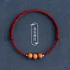 Pulsera de Hilo Rojo para Mujer Hecha de Madera de Durazno Vieja, un Talismán para Protección y Buena Suerte en el Año Zodiacal de Uno, con Cuentas para el Éxito, Pulsera de Hilo Rojo Tejida para Bendiciones