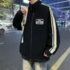 Chaqueta Cortavientos Holgada Casual Juvenil para Hombre Primavera y Otoño 2026 con Cuello Alto y Raya Lateral para Estudiante