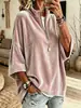 Nuevo Estilo Transfronterizo Estilo Europeo y Americano Holgado Media Cremallera Terciopelo Manga Corta Camiseta Mujer Casual Color Sólido Manga Murciélago Top