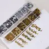 Polvo de Brillo para Uñas de Textura Exquisita Transfronterizo, Lentejuelas Láser Doradas y Plateadas Multitamaño, Decoraciones Versátiles para Uñas Ins