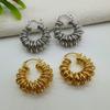 Diseño de Nicho Vintage Resorte de Bobina Hueco Círculo Latón Chapado en Oro B Moda para el Hogar Genial Aro para la Oreja Pendientes Pendientes Pendientes para Mujer