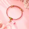 Pulsera Zongzi de Hortensia del Día de Mayo, Nueva Cuerda Roja Tejida a Mano para Niños y Bebés, Pulsera de Cuentas DIY de Alta Calidad