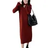 Vestido de punto hueco con cuello en V para mujer 2026 Primavera/Otoño Ropa de mujer Vestido de lana Temperamento Versátil Falda de punto