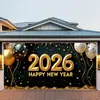 Fabricante Transfronterizo Wholesale Personalizado Tela de Fondo de Año Nuevo Feliz Año Nuevo Decoración de Puerta de Garaje Banner de Fondo Banner para Puerta