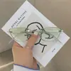 Gafas de Sol Metálicas Pequeñas Cuadradas Estilo Cat-Eye de Moda Transfronterizas para Mujer, Adelgazantes, Anti-UV, Gafas de Sol Retro para Hombre, UV400