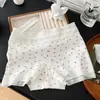 Ropa Interior de Algodón Puro de Encaje Francés Dos en Uno para Mujer Cintura Media 10A Antibacteriano Entrepierna Extendida Bragas Tipo Boxer Florales para Niñas