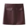 Explosiones nuevas de AliExpress transfronterizo al por mayor para mujer estilo europeo y americano ZRA en stock falda exterior de traje de cuero