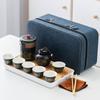 Viagem ao ar livre kung fu chá conjunto bolsa de couro portátil chá set atacado cerâmica copo rápido 1 pote 3 xícaras presente de mão