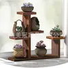 Nuevo Soporte de Madera para Plantas Mini de Escritorio de Amazon Estante para Plantas de Repisa Estrecha para Interiores Soporte Decorativo para Suculentas y Flores