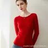 Novo suéter de cashmere de malha 100% cashmere, sem costura, canelado, gola redonda, caimento slim, mangas compridas