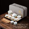 Juego de té de viaje, juego de té de kung fu de porcelana blanca jade con grasa de oveja, venta al por mayor, tetera portátil para exteriores, regalo de negocios, impresión