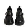 Mocasines de cuero suave con suela gruesa para mujer, otoño 2026, con cierre de velcro, sin cordones, estilo británico, versátiles, antideslizantes, zapatos pequeños de cuero con suela blanda