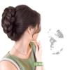 Peluca de Moño para el Cabello con Pinza de Garra, Peinado de Moño Flor Dorada, Moño Trenzado Texturizado, Moño para el Cabello en la Parte Posterior de la Cabeza