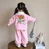 Conjunto de sudadera para niñas 2025, nueva colección de ropa infantil de primavera y otoño, estilo coreano, conjunto de dos piezas para niñas estudiantes y bebés.
