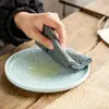 Paño de Cocina Absorbente Grueso Simple Mantel para Sala de Té en Casa, Posavasos Cuadrado de Algodón y Lino Vintage para Tetera, Accesorios para Ceremonia del Té