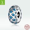 Clipe de posicionamento novo AliExpress contas de prata s925 padrão azul acessórios de prata para DIY SCC1513