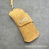 Estuche de Lujo para Gafas con Textura de Corcho, Bolsa para Gafas Anti-Estrés con Cierre a Presión para Colgar en el Cuello, Bolsa para Gafas con Logo Personalizado del Fabricante