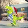 Decoração de Natal Luz Verde Dinossauro 3D Decoração Externa de Quintal Pátio Jardim Gramado Varanda Exibição de Feriado