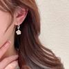 Pendientes de Camelia con Perla Francesa y Aguja de Plata S925 Lujo Ligero Sentido de Alta Gama Pendientes Retro de Verano Nicho Estilo Chanel para Mujer