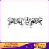 Pendientes de botón de la serie ramo de margaritas de cobre plateado blanco Panjia, pendientes de botón de abanico, pendientes de botón de mariposa voladora, pendientes Panjia