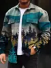 Nueva Chaqueta Casual Estampada para Hombre con Cuello, Estampado Digital 3D de Patrón Multicolor Personalizado para Primavera y Otoño