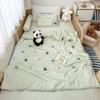 Conjunto de Três Peças de Colcha de Verão Coreana de 60 Fios Lyocell Tencel Soja Estampa Digital de Desenho Animado Soneca de Jardim de Infância Colcha para Ar Condicionado