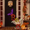 2025 novo morcego fantasma letras brilhantes halloween ferro forjado varanda interna janela decorativo brilhante ferro forjado
