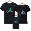 Árbol de Navidad feliz año nuevo suministro directo transfronterizo de ropa infantil de algodón de manga corta con cuello redondo camiseta infantil al por mayor