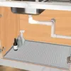 Alfombrilla de silicona para debajo del fregadero, encimera de bar, armario, alfombrilla protectora contra fugas de agua, alfombrilla de drenaje extragrande para cocina y baño con salida de agua