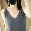 Mistura de Lã 2026 Outono/Inverno Novo Top Camisola Curta de Tricô com Decote V Feminino Slim-Fit Camada Base
