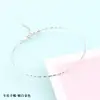 Pulsera de Plata S925 para Mujer Pulsera de Cristal DIY con Cuentas Cadena Telescópica Ajustable de Silicona Corazón