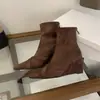Botines de Tacón de Cuña Fugui Yizu, Nuevos Botines Ajustados de Gamuza con Cremallera Trasera, Punta Fina y Tacón Alto para Otoño/Invierno, Botines Cortos Retro para Mujer