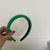 Diadema de cuero sintético de gasa verde de Corea del Sur con pinzas para el pelo, accesorios para el cabello, joyería, tocados para mujer