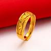 Anillo de apertura de dragón y fénix de boda chapado en oro de cobre puro de oro arena de Vietnam para hombre y mujer, suministro al por mayor