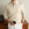Suéter de Punto de Manga Larga para Hombre de Venta Caliente Primavera Otoño Invierno Color Sólido Capa Base Casual de Moda para Hombres