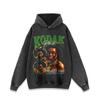 Suéter con capucha lavado pesado con retrato de rap callejero estadounidense para hombres y mujeres, ropa de marca de moda callejera de hip hop retro, abrigo
