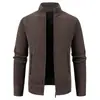 Comercio Exterior 2026 Nuevo Cardigan de Punto Waffle con Cuello Alto y Cremallera para Hombre Suéter Cardigan de Manga Larga de Negocios Múltiples Colores
