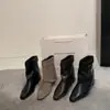 Pantalones de bota que aumentan la altura para mujer 2026 de moda, nuevos botines de otoño, puntera cuadrada, hebilla, cuero, suela blanda, versátiles, adelgazantes, botas vaqueras