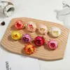 Ramo de flores de seda artificiales de rosa hechas a mano para decoración del hogar y paisajismo con plantas verdes artificiales