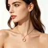 Colar Anel Geométrico Cruzado Cravejado com Diamantes Estilo Coreano para Mulheres, Moderno e Versátil, Mesmo Estilo de Celebridades da Internet, Corrente para Clavícula